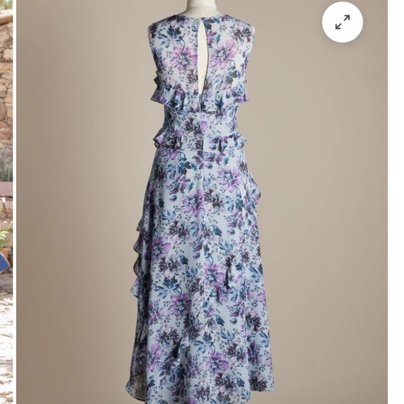 NWT Sundance Women's Floral Gathered Lilacs Dress lavender ruffles size X-LARGE - Picture 4 of 11